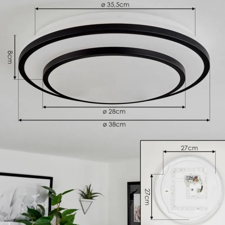 Plafonnier Almograve LED Blanc, 1 lumière, Télécommandes