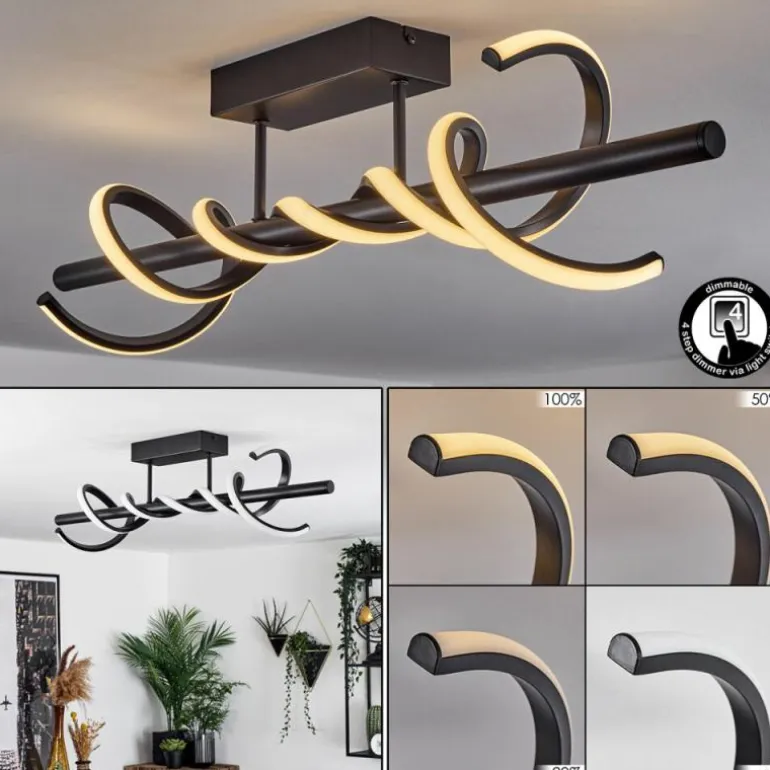 Plafonnier Alvarim LED Noir, 1 lumière
