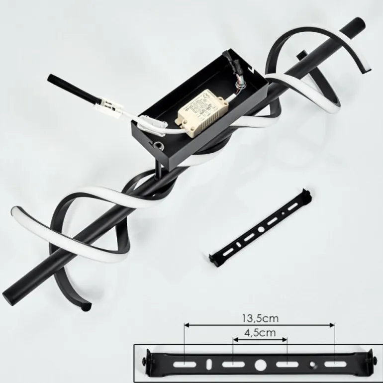 Plafonnier Alvarim LED Noir, 1 lumière