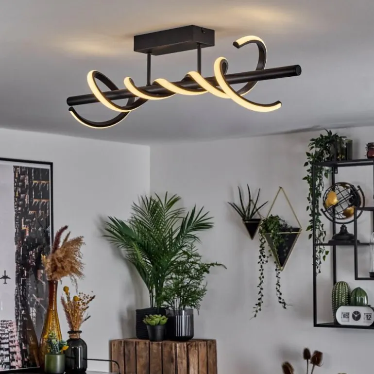 Plafonnier Alvarim LED Noir, 1 lumière