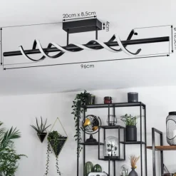 Plafonnier Alvarim LED Noir, 1 lumière