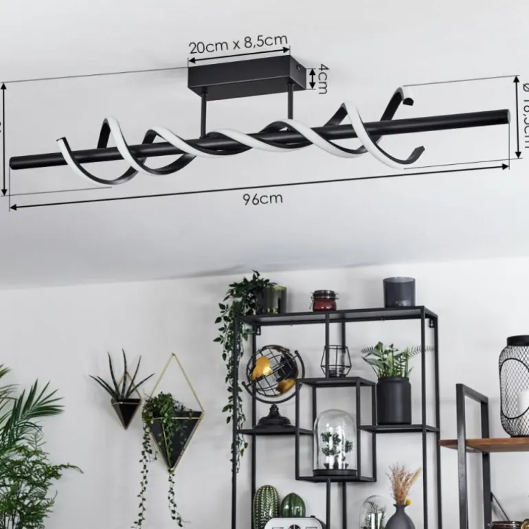 Plafonnier Alvarim LED Noir, 1 lumière
