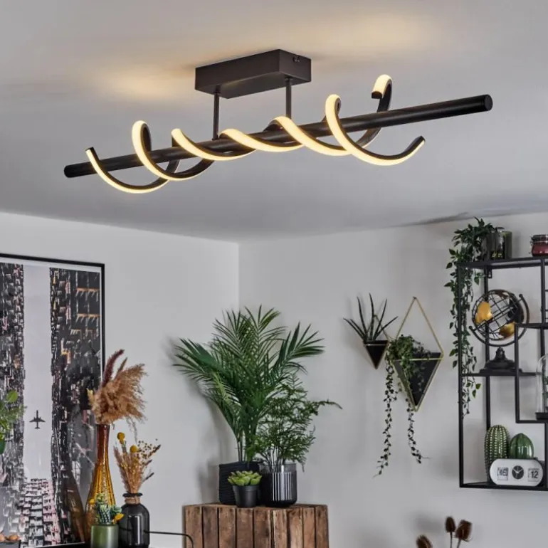 Plafonnier Alvarim LED Noir, 1 lumière