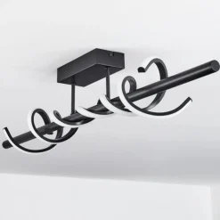 Plafonnier Alvarim LED Noir, 1 lumière