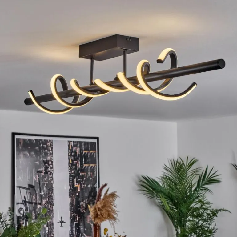 Plafonnier Alvarim LED Noir, 1 lumière