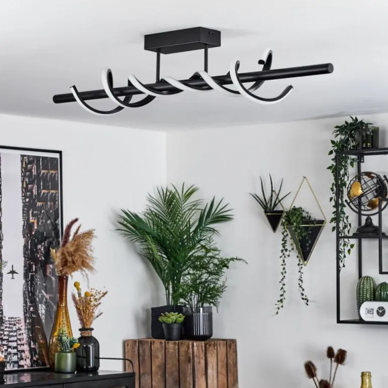 Plafonnier Alvarim LED Noir, 1 lumière