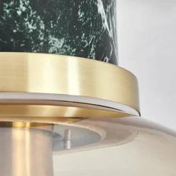 Plafonnier Arge Vert, Aspect marbre, Laiton, Blanc, 1 lumière