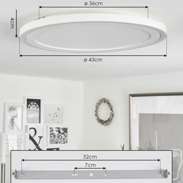 Plafonnier Audrieu LED Blanc, 2 lumières