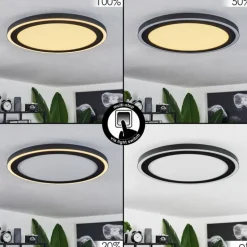 Plafonnier Audrieu LED Noir, Blanc, 2 lumières