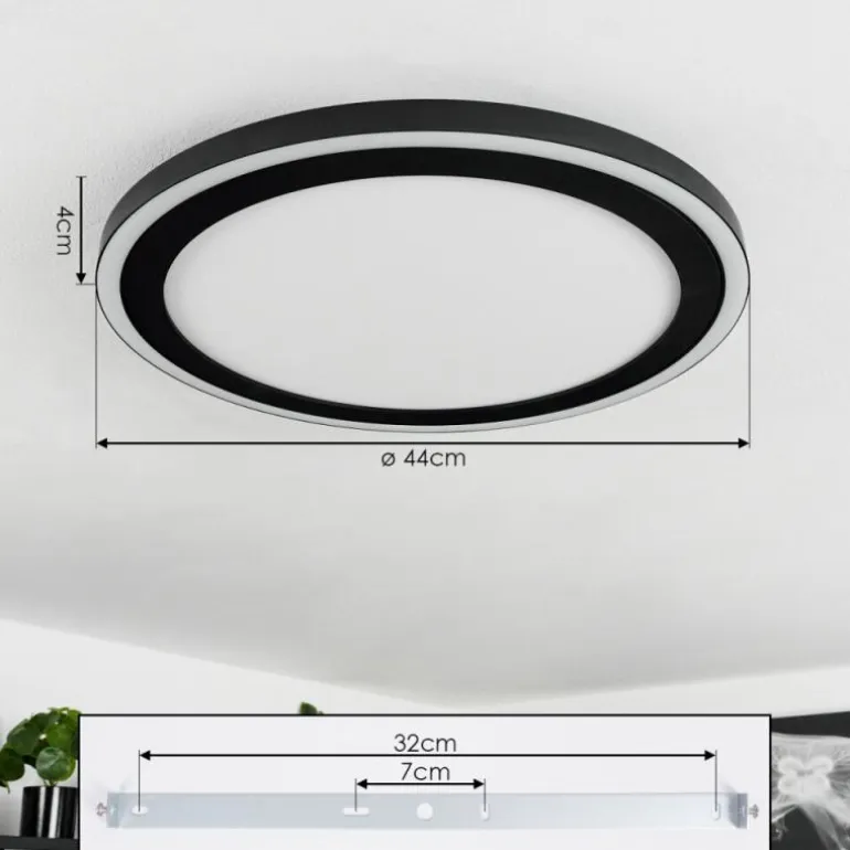 Plafonnier Audrieu LED Noir, Blanc, 2 lumières
