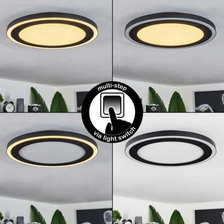 Plafonnier Audrieu LED Noir, 2 lumières
