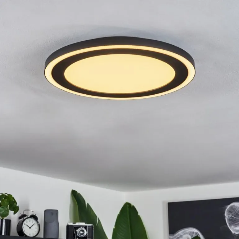 Plafonnier Audrieu LED Noir, 2 lumières