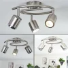 Plafonnier Autilla LED Nickel mat, Blanc, 3 lumières