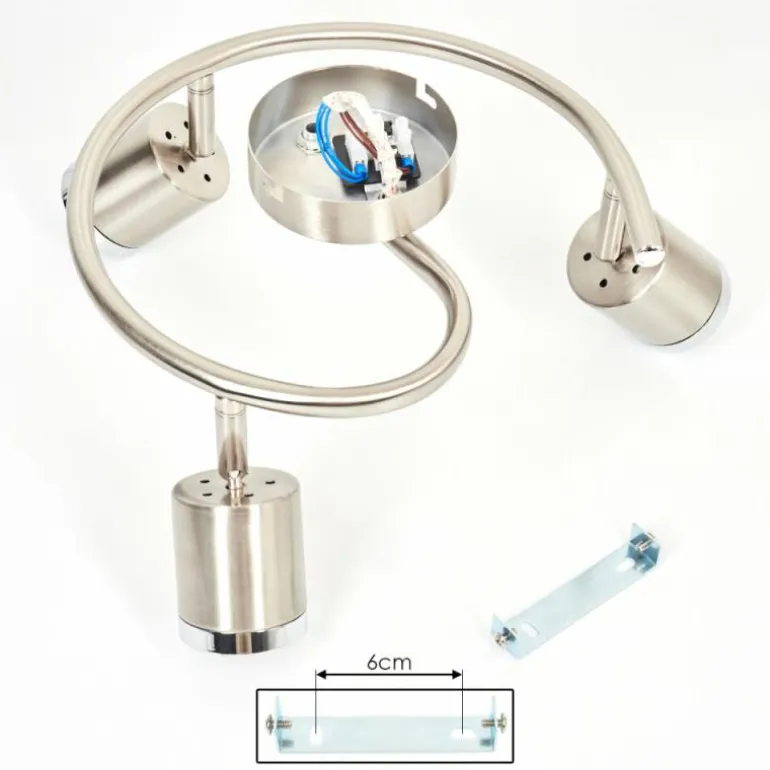 Plafonnier Autilla LED Nickel mat, Blanc, 3 lumières