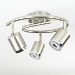 Plafonnier Autilla LED Nickel mat, Blanc, 3 lumières