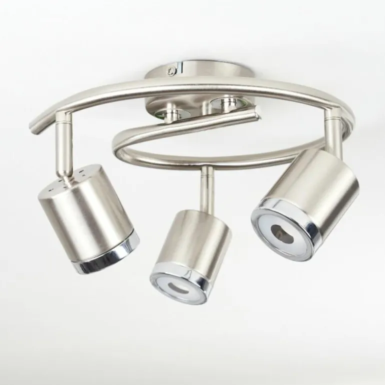 Plafonnier Autilla LED Nickel mat, Blanc, 3 lumières