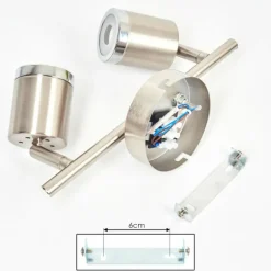 Plafonnier Autilla LED Nickel mat, Blanc, 2 lumières