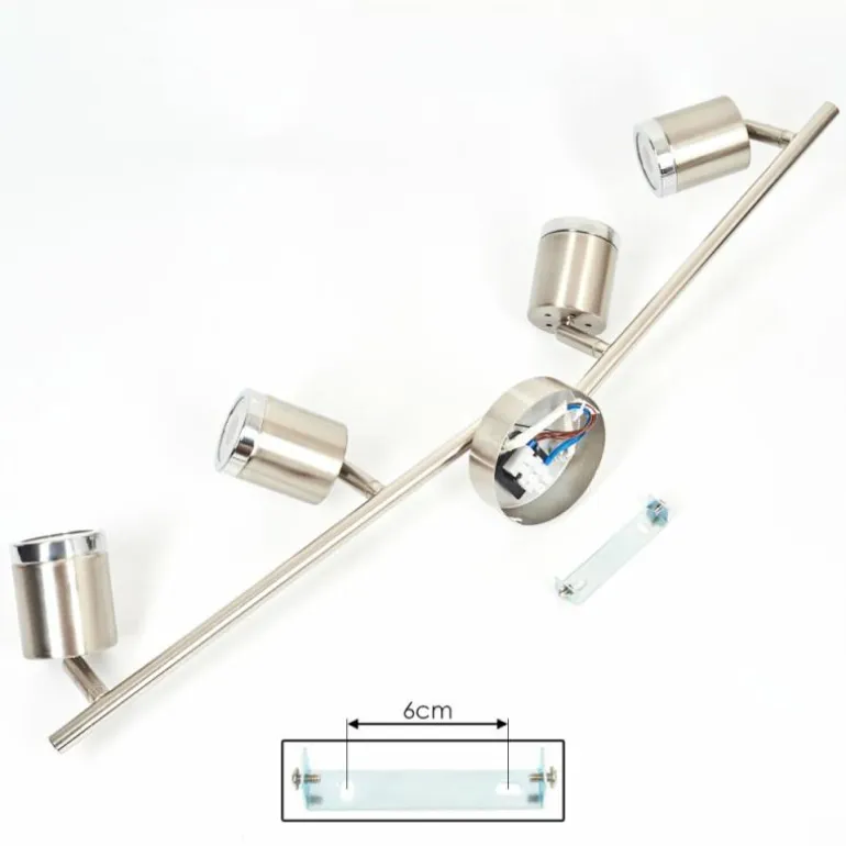 Plafonnier Autilla LED Nickel mat, 4 lumières