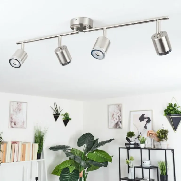 Plafonnier Autilla LED Nickel mat, 4 lumières