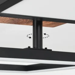 Plafonnier Avelal LED Brun, Couleur bois, Noir, 1 lumière