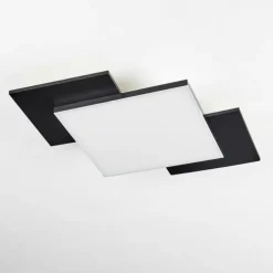 Plafonnier Barullu LED Bois clair, Noir, Blanc, 1 lumière