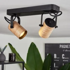 Plafonnier Beleco Écru, Noir, 2 lumières