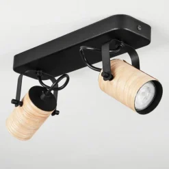 Plafonnier Beleco Écru, Noir, 2 lumières