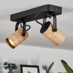 Plafonnier Beleco Écru, Noir, 2 lumières