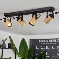 Plafonnier Beleco Écru, Noir, 4 lumières