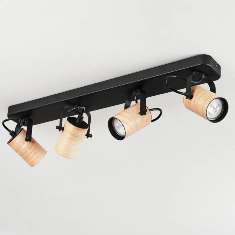 Plafonnier Beleco Écru, Noir, 4 lumières