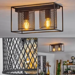Plafonnier Bettaix Noir, 2 lumières