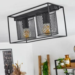 Plafonnier Bettaix Noir, 2 lumières