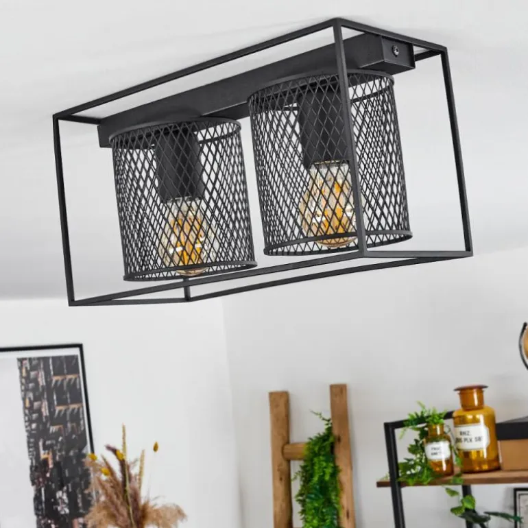 Plafonnier Bettaix Noir, 2 lumières
