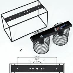 Plafonnier Bettaix Noir, 2 lumières
