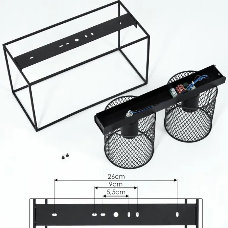 Plafonnier Bettaix Noir, 2 lumières