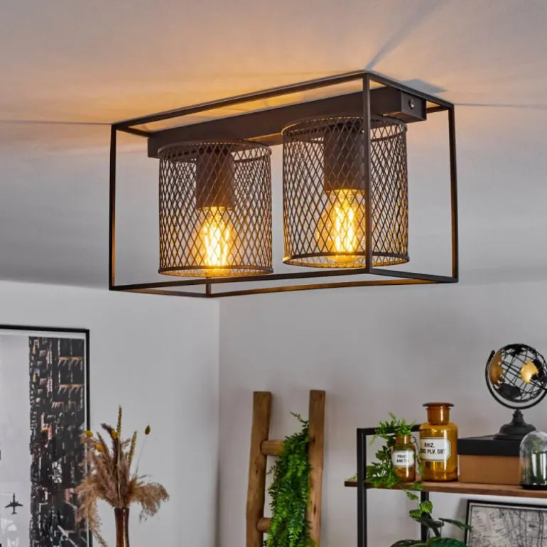 Plafonnier Bettaix Noir, 2 lumières