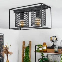 Plafonnier Bettaix Noir, 2 lumières