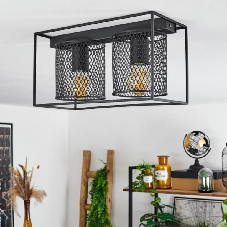 Plafonnier Bettaix Noir, 2 lumières