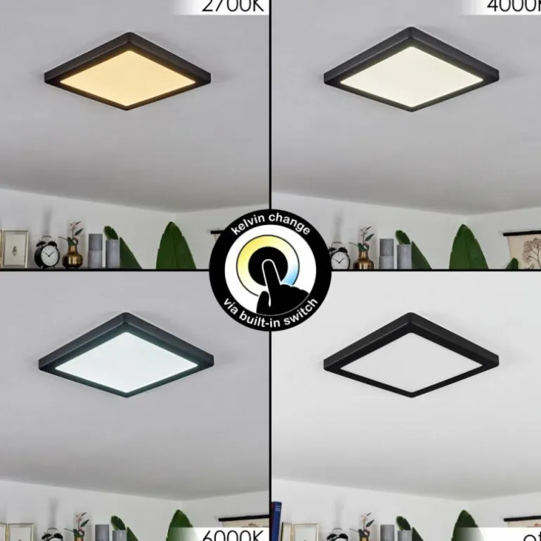 Plafonnier Canditas LED Noir, 1 lumière