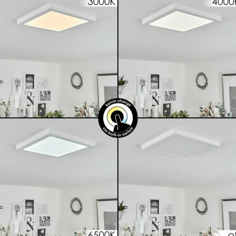 Plafonnier Canditas LED Blanc, 1 lumière