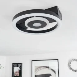 Plafonnier Canhoso LED Noir, 1 lumière