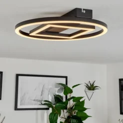 Plafonnier Canhoso LED Noir, 1 lumière
