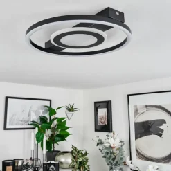 Plafonnier Canhoso LED Noir, 1 lumière