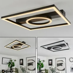 Plafonnier Canhoso LED Noir, 1 lumière