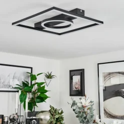 Plafonnier Canhoso LED Noir, 1 lumière