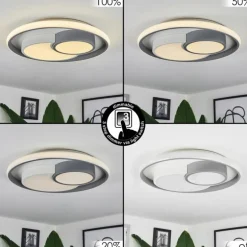 Plafonnier Casqueira LED Gris, Blanc, 1 lumière