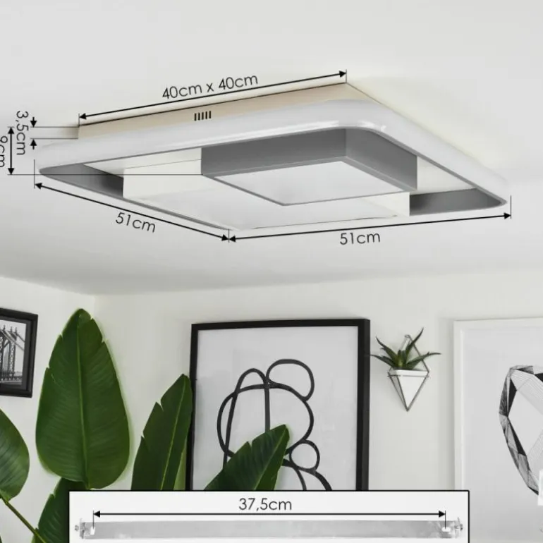 Plafonnier Casqueira LED Gris, Blanc, 1 lumière