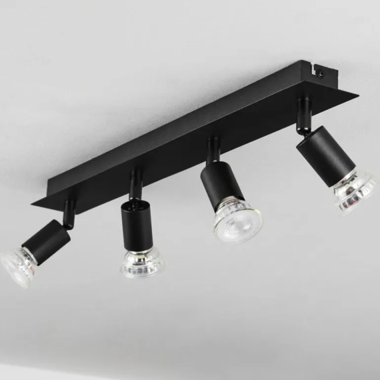 Plafonnier Castillo Noir, 4 lumières