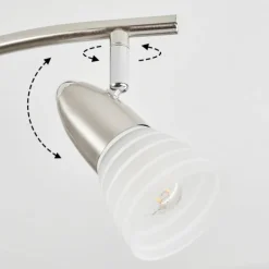 Plafonnier Chapod LED Chrome, Nickel mat, 6 lumières