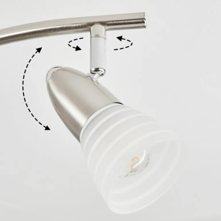 Plafonnier Chapod LED Chrome, Nickel mat, 6 lumières